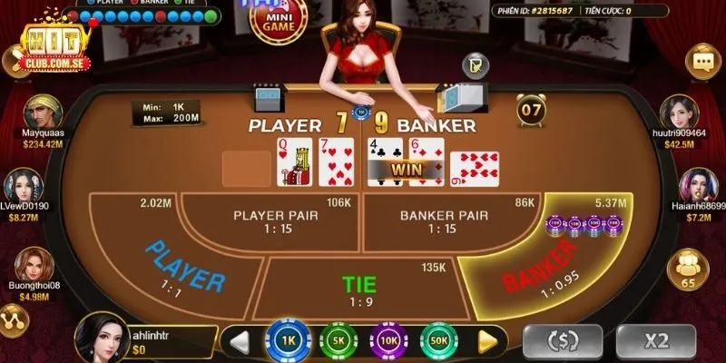 Tập trung vào cửa Banker và Player Baccarat